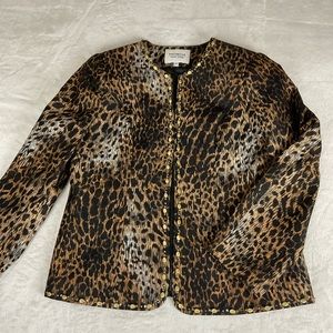 Animal Print Open Jacket Dressy